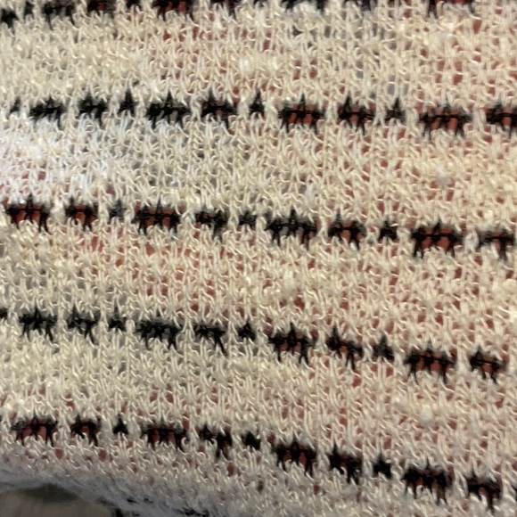 Free People “We The Free” Angel Island Stripe Hacci Sweater Ivory Black - Small - Picture 12 of 16